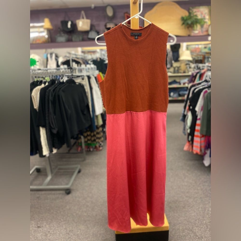 🛍️ Ann Taylor ladies Xl Petite Orange & Pink Dress